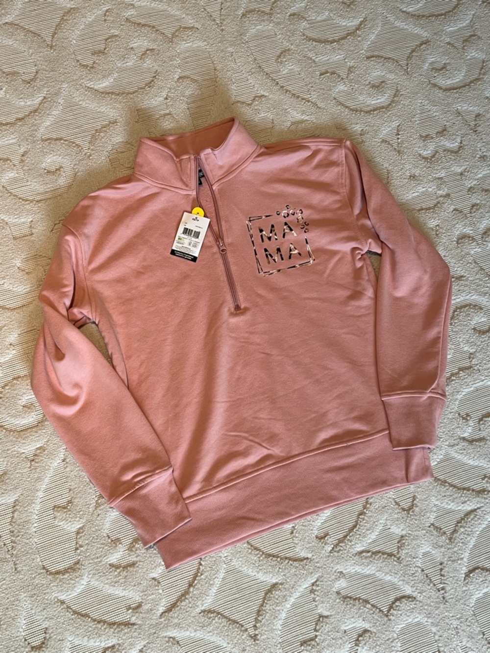 George Pink Quarter‑Zip Pullover Sweater